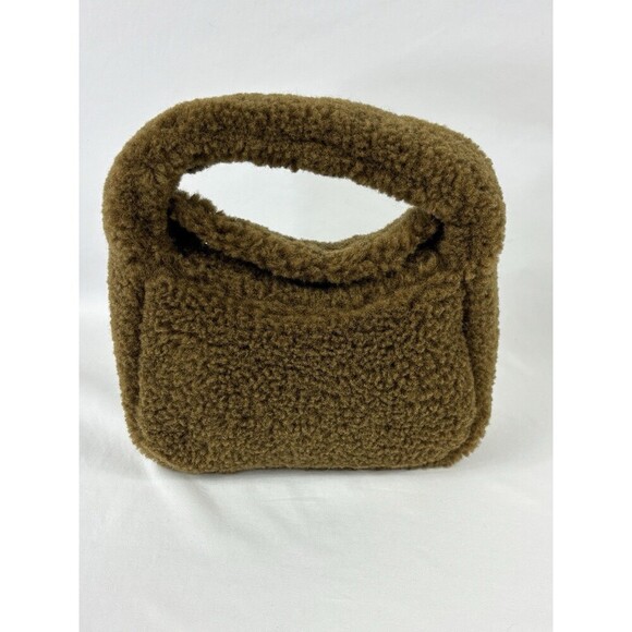 Stand Studio Minnie Fur Bag Faux Shearling Compact Teddy 2 Top Handle Brown - Picture 2 of 16